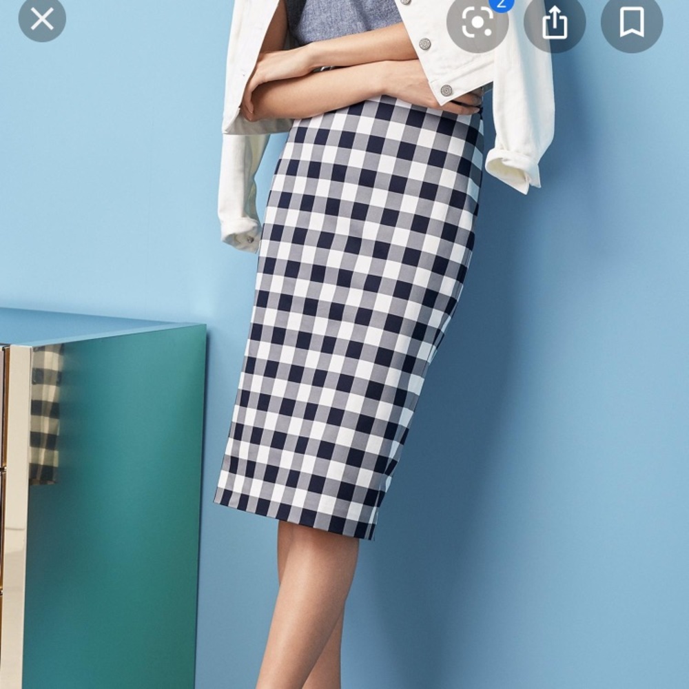 Modest Banana Republic plaid midi Pencil skirt